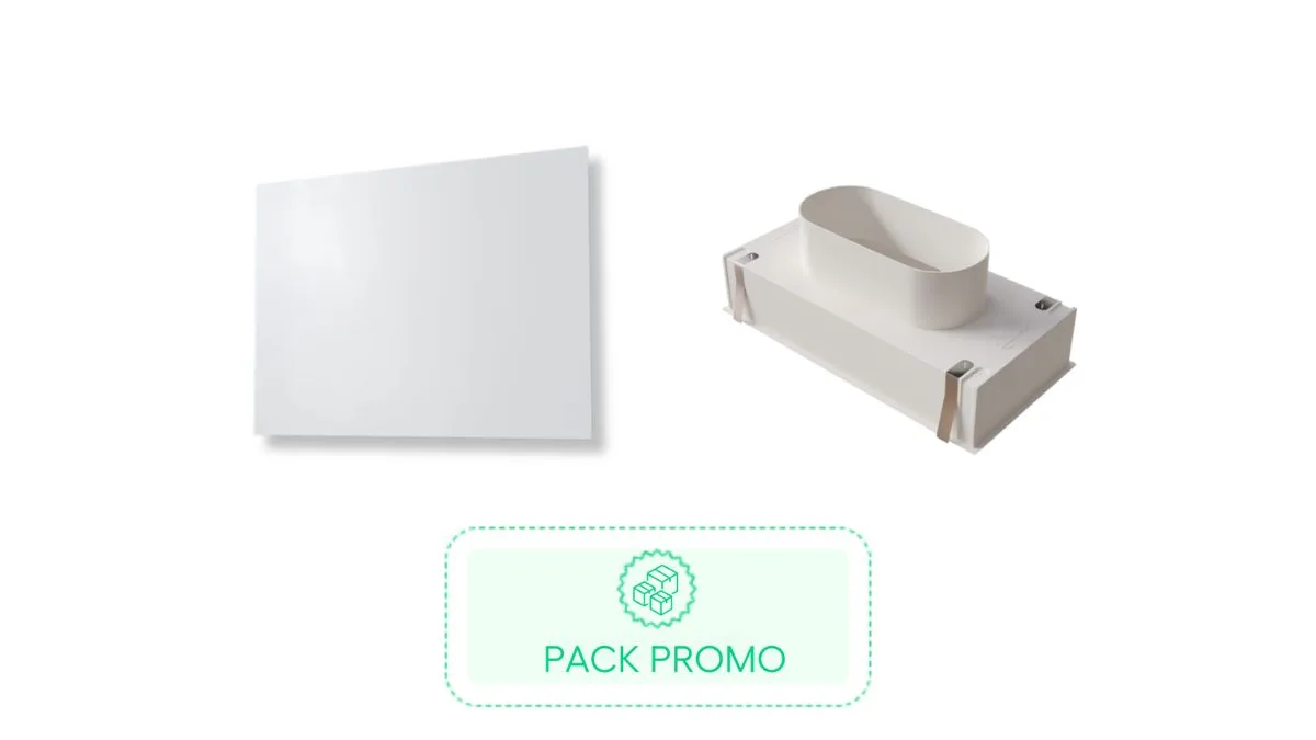 Kit Plénum + Diffuseur de soufflage d'air pour plenum 300x150mm / enjoliveur 500x350mm - BAILLINDUSTRIE