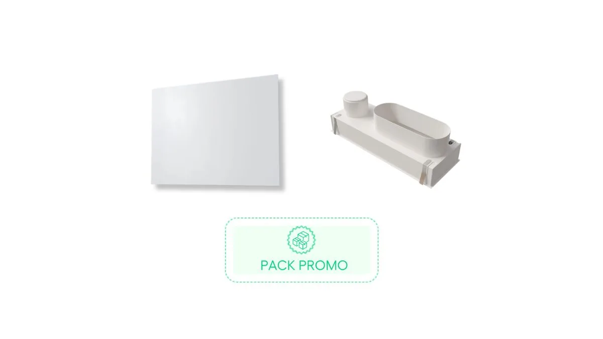 Kit Plénum + Diffuseur de soufflage d'air pour plenum 400x150mm / enjoliveur 600x600mm - BAILLINDUSTRIE