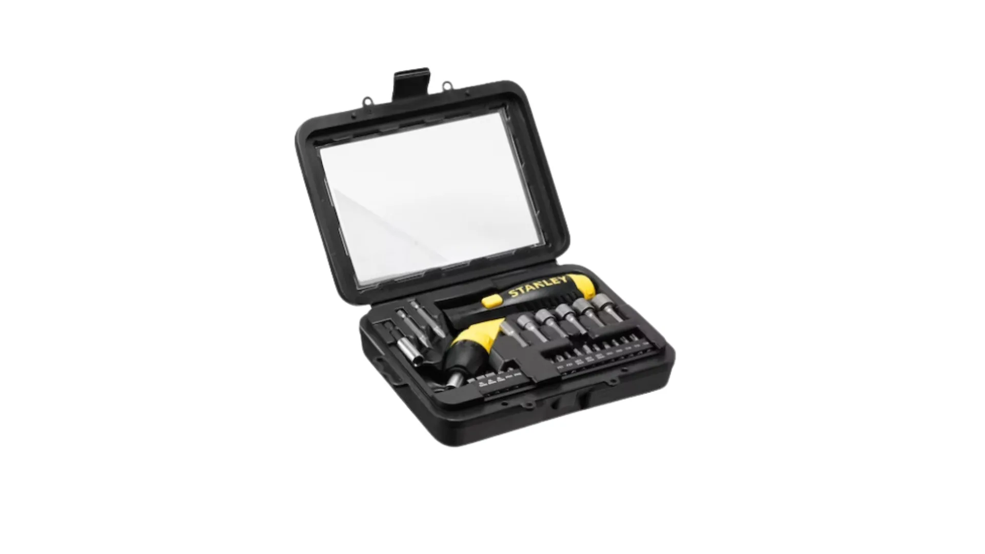 Tournevis porte-embout à cliquet poignée revolver - Coffret 25 pcs - STANLEY