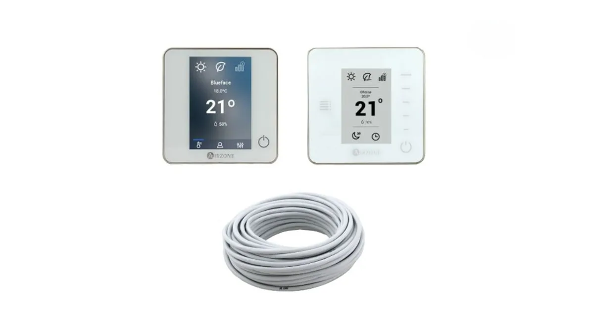 Pack Thermostats BluEZero (1) Think Radio Blancs (4) + Câble bus - AIRZONE