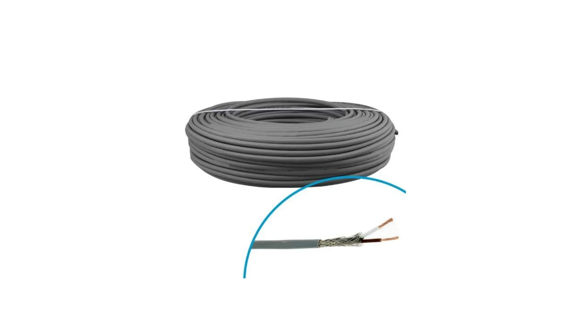 Cable blindé 2x1 couronne de 100m