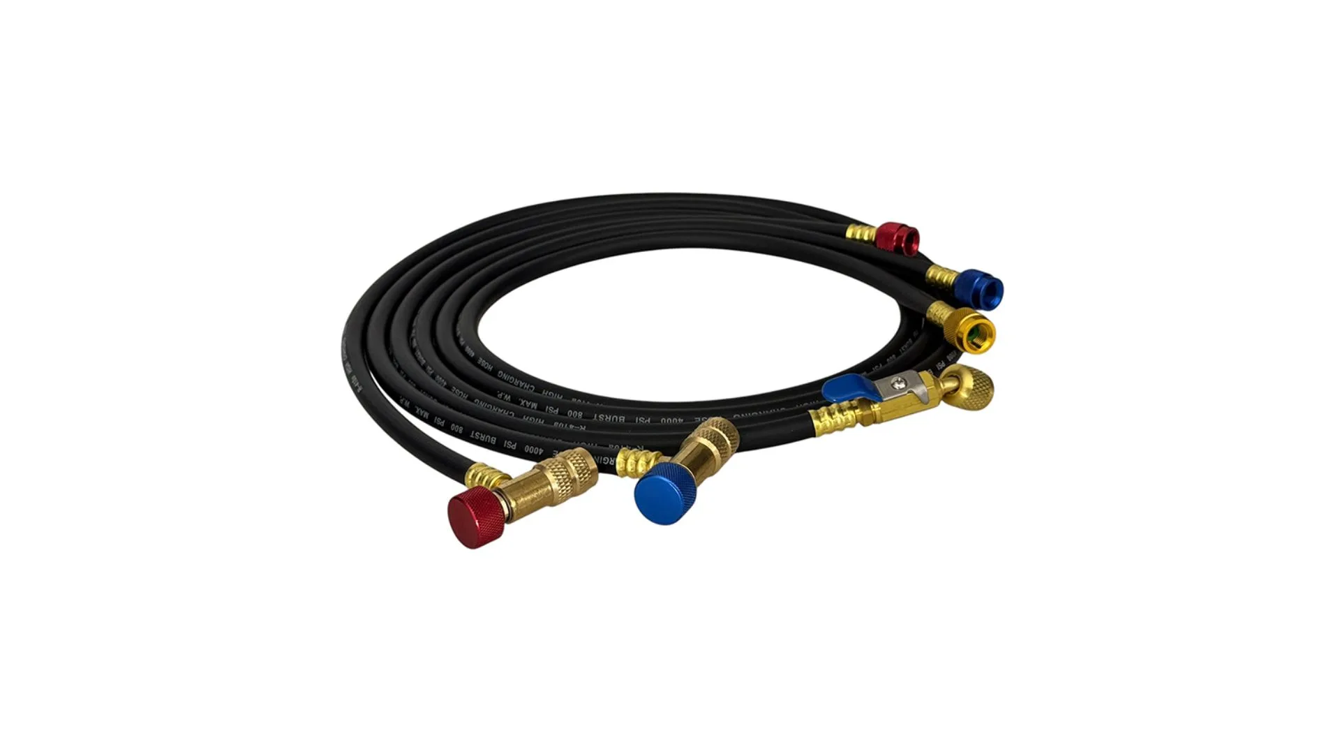 Flexibles de charge 150 cm (x3) avec vannes de sécurité EASYCONNECT sur prise Schrader 1/4"- 5/16" - TEDDINGTON
