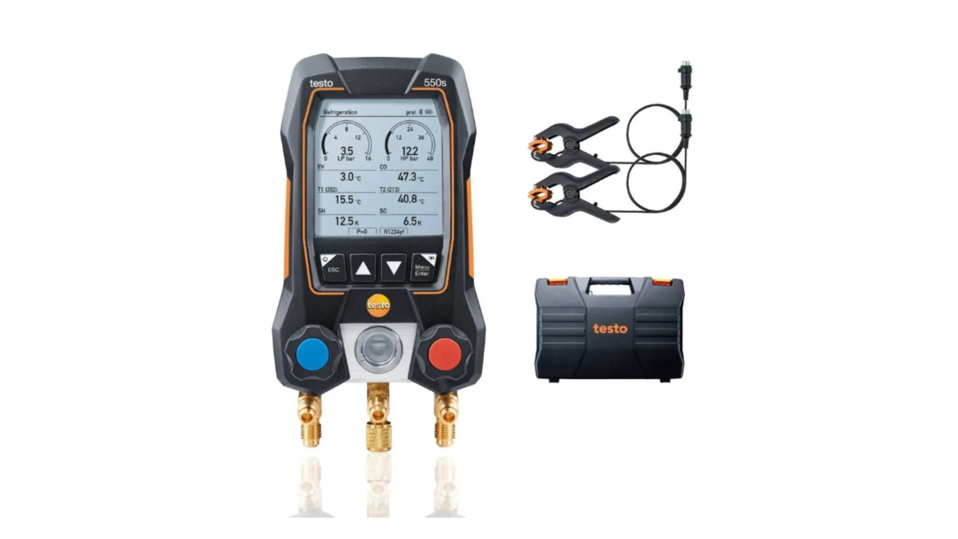 KIT - Testo 550s Kit standard - Manifold électronique intelligent avec sondes de température filaire à pince - TESTO