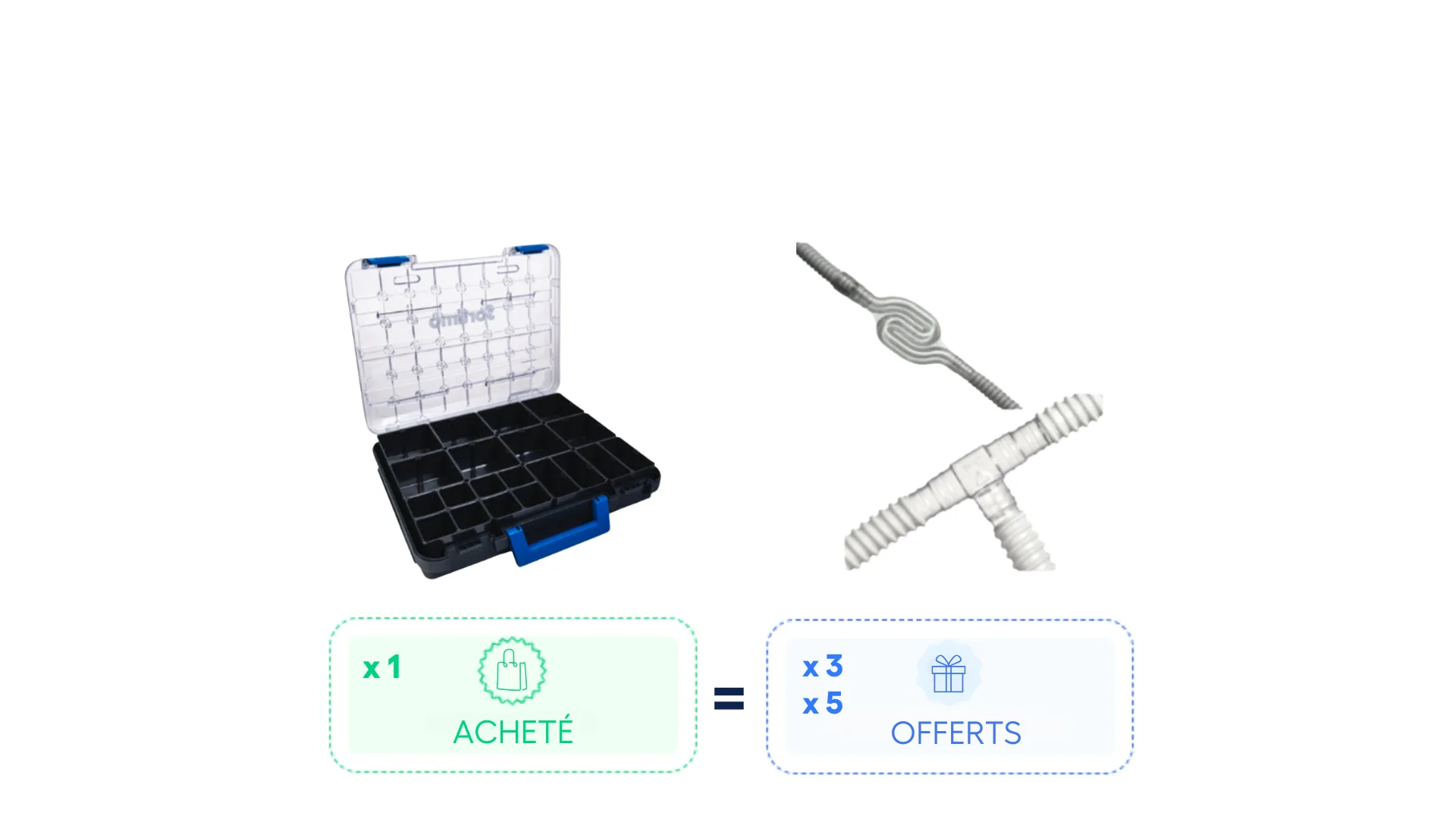 Pack : Mallette de rangement + 3 siphons + 5 T de dérivation de condensat