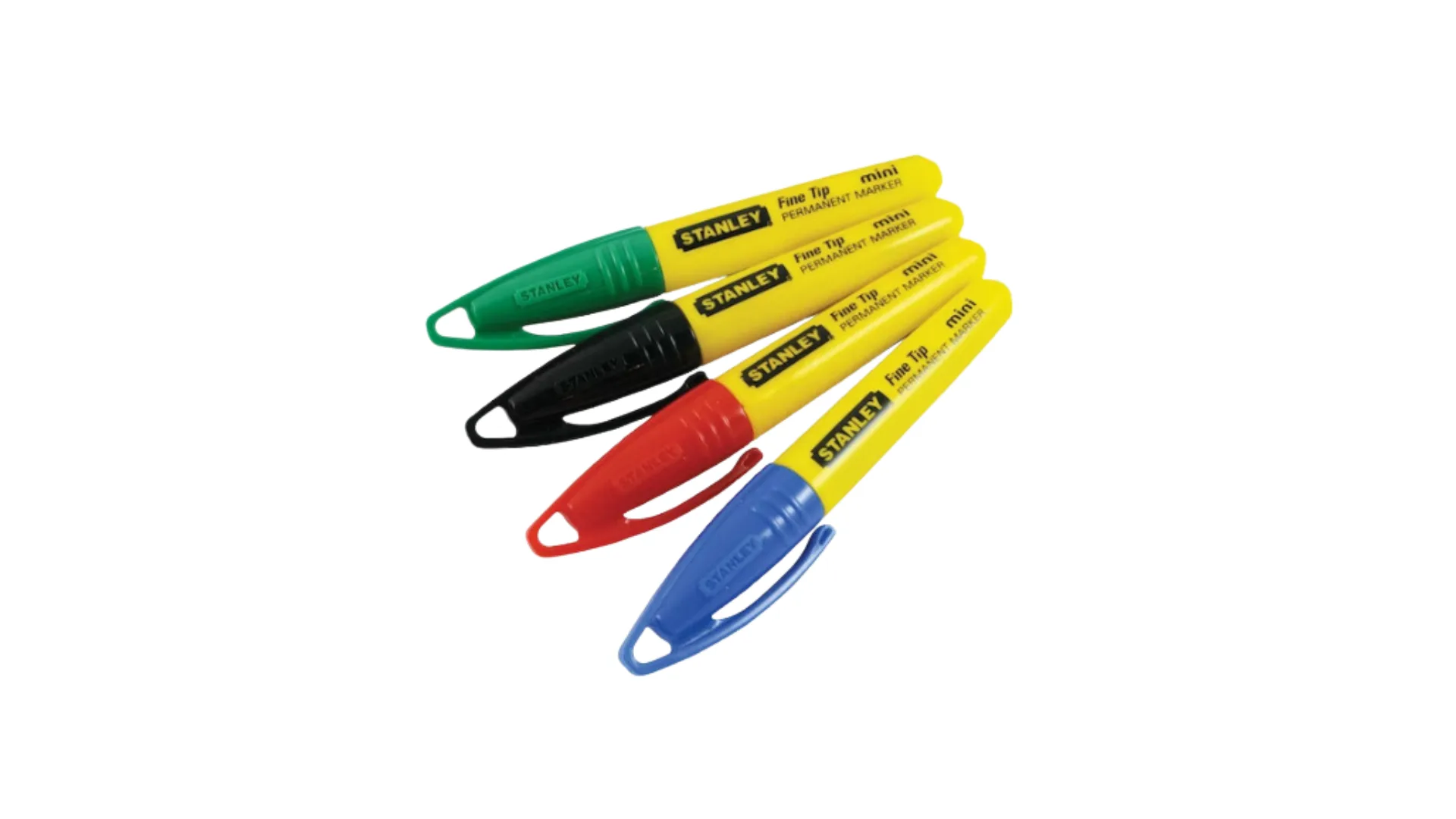 Marqueur couleur à pointe fine (4pcs :  noir, bleu, rouge et vert) - STANLEY
