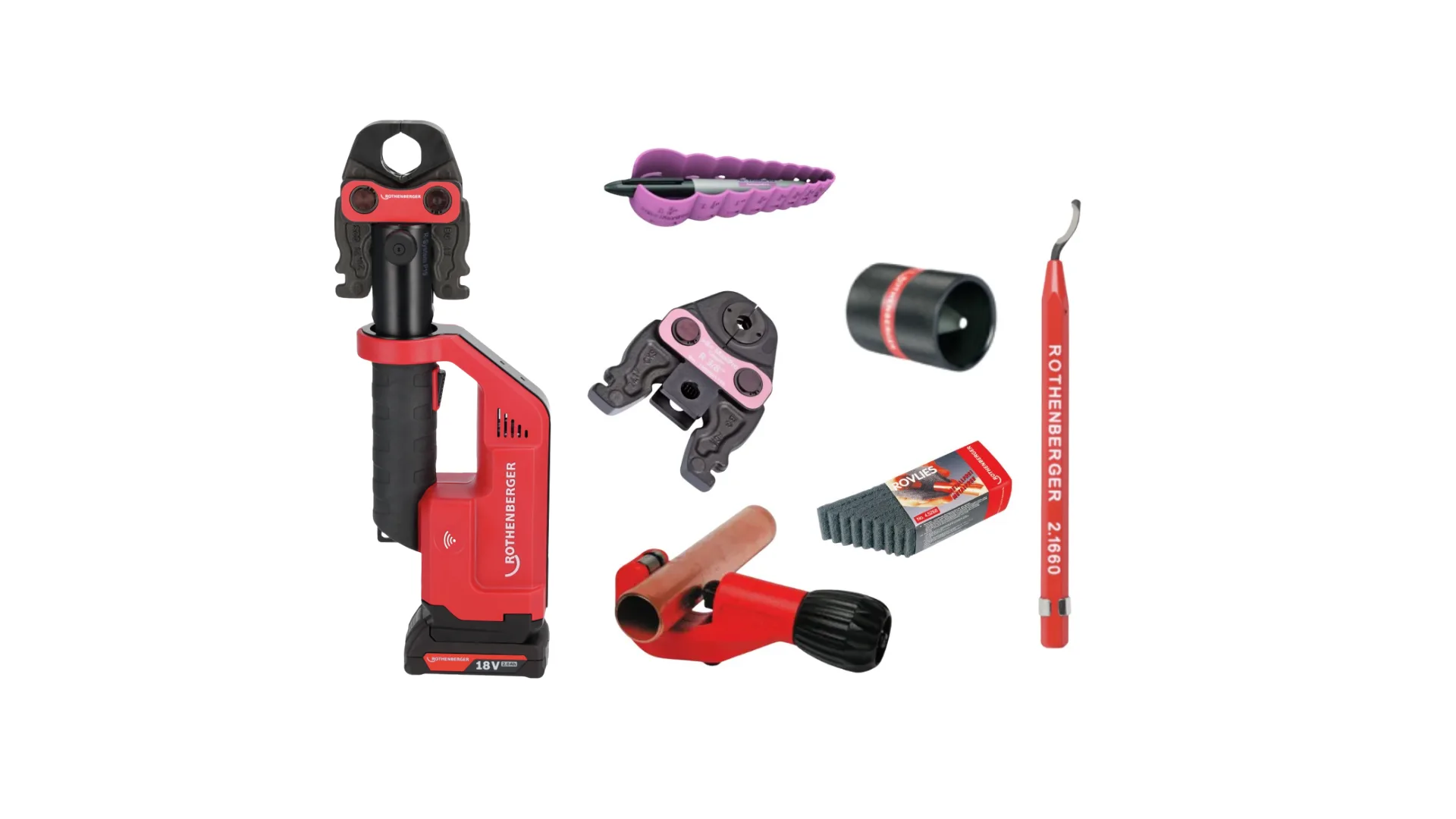 Set Sertisseuse / Compact III >B (kit incluant 8 mâchoires)- ROTHENBERGER