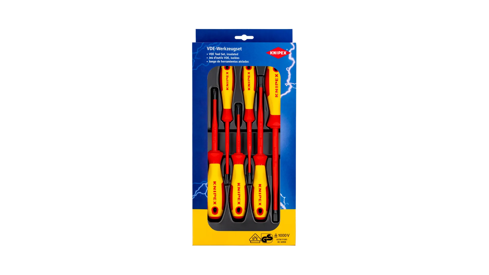 Assortiment de 6 tournevis isolés 1000V - Fente et Phillips - KNIPEX