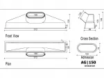Kit grille linéaire à 2 fentes 535 mm + Plenum de soufflage linéaire ABS 535 mm piquage 160mm