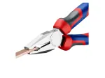 Pince universelle 160mm avec tranchant - Bi-matière - Chromée - Sur carte - KNIPEX