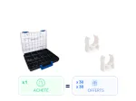 Pack : Mallette de rangement + 30 Clip tuyau de condensat Ø 32mm + 30 Clip Ø 20mm