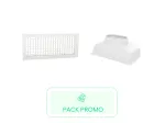 Kit Grille de soufflage double déflexion 400x150mm- Blanc - Plénum de soufflage ABS 400x150 - 1 piquage  Ø200mm