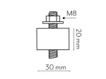 Amortisseurs cylindriques M8 30X20mm 70kg/amort (sachet x4) - VECAMCO