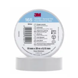Bande isolante électrique 20m x 19mm Blanc - 3M