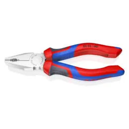 Pince universelle 160mm avec tranchant - Bi-matière - Chromée - Sur carte - KNIPEX