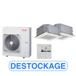 Kit Twin - Triphasé + 2 cassettes compact, sous face et télécommande - TOSHIBA