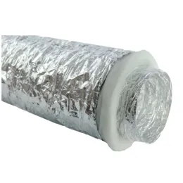 Gaine souple Aluminium - Epaisseur 50mm - Isolation Phonique Ouate M1/M1- Ø 203 mm - 1 x 10 m