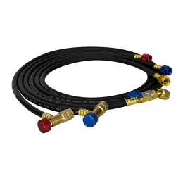 Flexibles de charge 150 cm (x3) avec vannes de sécurité EASYCONNECT sur prise Schrader 1/4"- 5/16" - TEDDINGTON