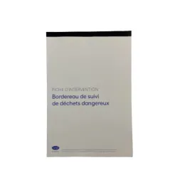 Carnet fiche d'intervention - Bordereau de suivi de déchets dangereux - cerfa n°15497*04
