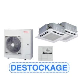 Kit Twin - Triphasé + 2 cassettes standard, sous face et télécommande - TOSHIBA