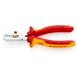 Pince à dénuder universelle 160mm avec ressort - Bi-matière - Chromée - 1000V  - KNIPEX