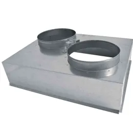 Plénum de reprise galva 500x400 - 2 piquages Ø 200