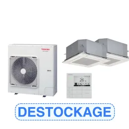 Kit Twin - Monophasé + 2 cassettes compact, sous face et télécommande - TOSHIBA