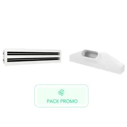 Kit grille linéaire à 2 fentes 535 mm + Plenum de soufflage linéaire ABS 535 mm piquage 160mm